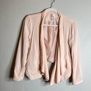 Lauren Conrad Size 2 Cropped Waterfall Blush Jacket Blazer